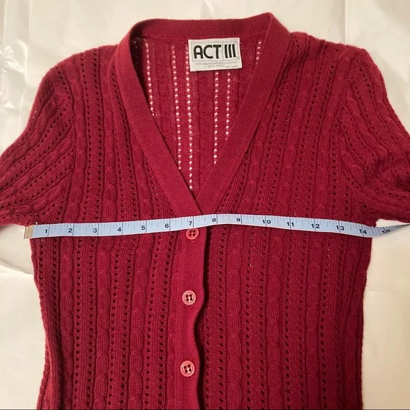 Act III Pointelle Knit Cardigan - Picture 12 of 12